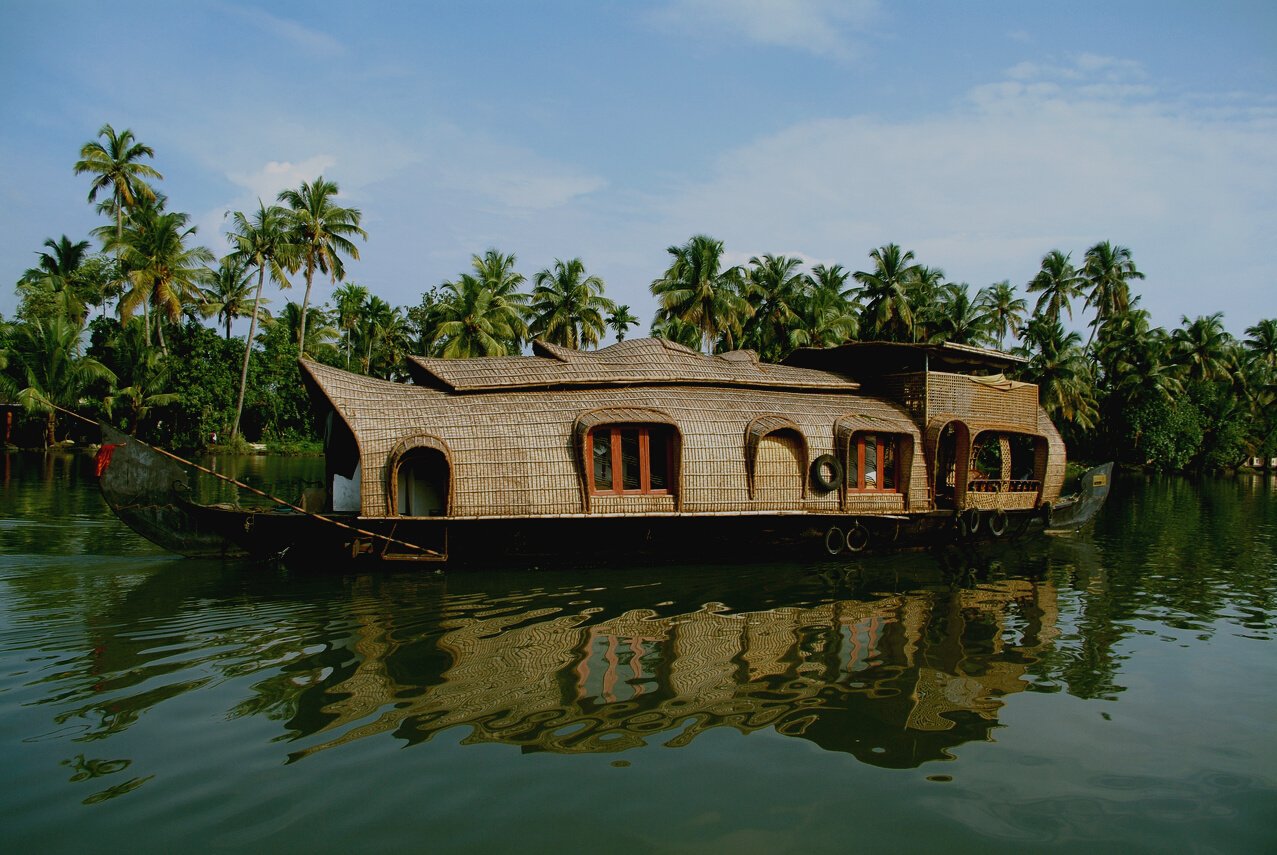 A typical houseboat of Kerela.